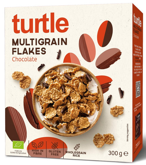 Płatki zbożowe z wiórkami czekoladowymi bezglutenowe 300 g - Turtle (EKO)